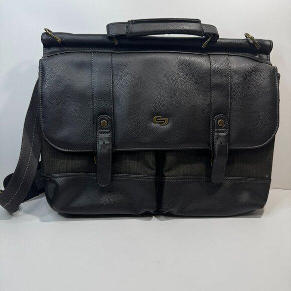 SOLO Thompson 15.6 Inch Briefcase with Padded Laptop Compartment, Espresso - Picture 1 of 8